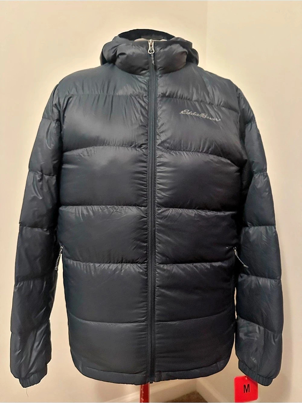Eddie Bauer EB650 Down Hooded Puffer Jacket Black Medium